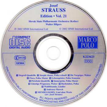 CD Josef Strauß: Josef Strauss:  Edition • Vol. 21