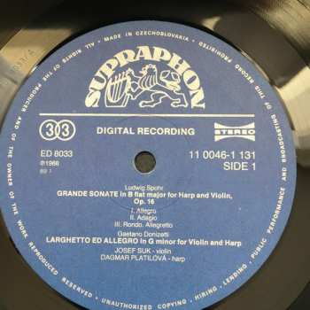 LP Josef Suk: Compositions For Violin And Harp