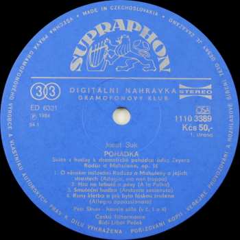 LP The Czech Philharmonic Orchestra: Praga / Pohádka = A Fairy-Tale