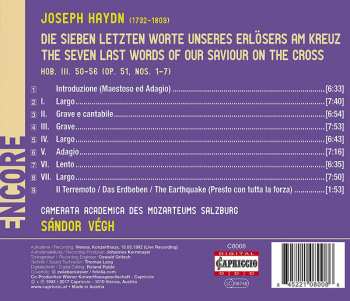 CD Joseph Haydn: The Seven Last Words Of Our Saviour On The Cross