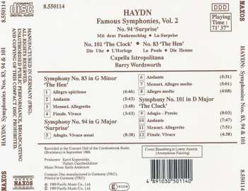 CD Joseph Haydn: Famous Symphonies, Vol 2: No. 94 'Surprise' • No. 101 'The Clock' • No. 83 'The Hen'