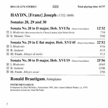 CD Joseph Haydn: Sonatas 28, 29 And 30