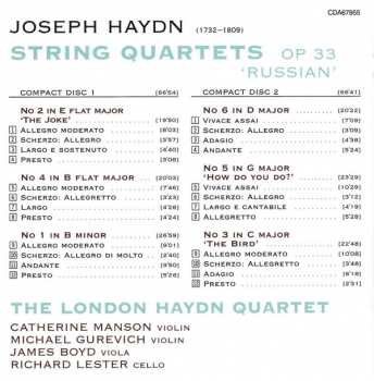 2CD Joseph Haydn: String Quartets, Op. 33 "Russian"