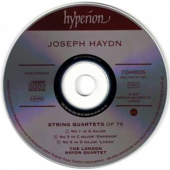 2CD Joseph Haydn: String Quartets Op 76