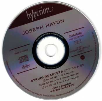 2CD Joseph Haydn: String Quartets, Opp 54 & 55