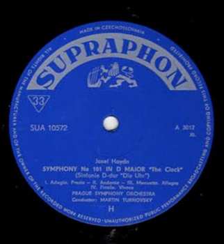 LP Joseph Haydn: Symphony No. 101 In D Major "The Clock" / Symphony No. 94 In G Major "Mit Dem Poukenschlag"