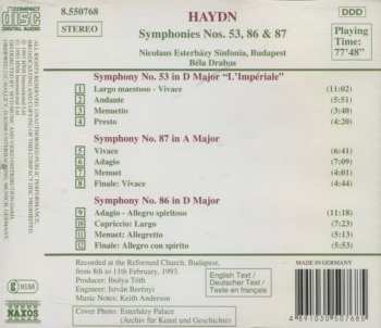 CD Joseph Haydn: Symphonies Vol. 11 (Nos. 53 "L'Impérale", 86 & 87)