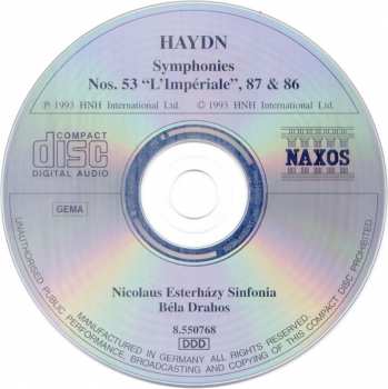 CD Joseph Haydn: Symphonies Vol. 11 (Nos. 53 "L'Impérale", 86 & 87)