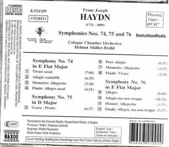 CD Joseph Haydn: Symphonies Vol. 16: Nos. 74, 75 And 76