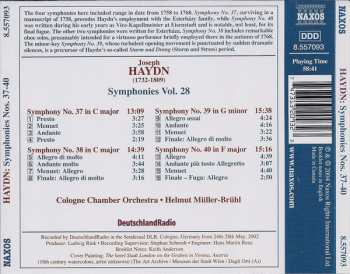 CD Joseph Haydn: Symphonies Vol. 28 (Symphonies Nos. 37-40)
