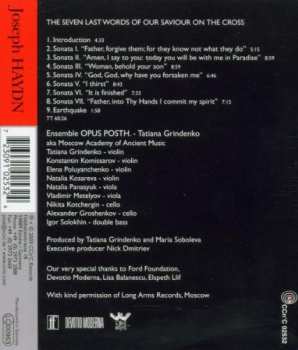 CD Joseph Haydn: The Seven Last Words Of Our Saviour On The Cross Extended String Quartet Version