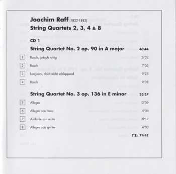 2CD Joseph Joachim Raff: String Quartets 2, 3, 4 & 8