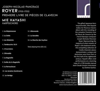 CD Joseph Nicolas Pancrace Royer: Premiere Livre de Pièces de Clavecin