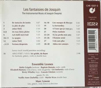 CD Josquin Des Prés: Les Fantaisies De Josquin - The Instrumental Music Of Josquin Desprez