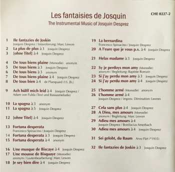 CD Josquin Des Prés: Les Fantaisies De Josquin - The Instrumental Music Of Josquin Desprez