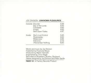 2CD Joy Division: Unknown Pleasures DIGI