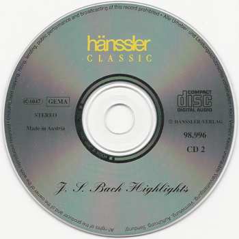 2CD Johann Sebastian Bach: J.S. Bach Highlights