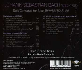 CD Johann Sebastian Bach: Solo Cantatas For Bass BWV56, 82 & 158
