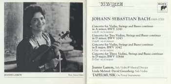 CD Johann Sebastian Bach: Violin Concertos, BWV 1041 • 1042 • 1043 • 1064