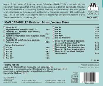 CD Juan Cabanilles: Keyboard Music, Volume Three: 21 Works For Organ And For Harpsichord