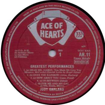 LP Judy Garland: Greatest Performances Original Recordings