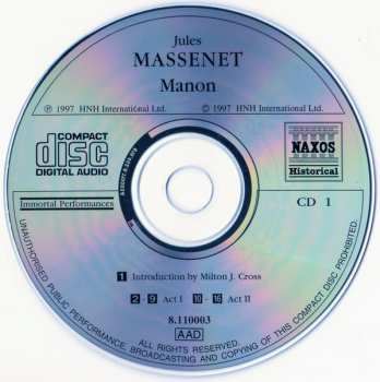 3CD Jules Massenet: Manon