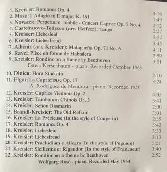 CD Julian Olevsky: Vol. 4 : Violin Favorites By Kreisler & Others