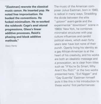 CD Julius Eastman: Evil Nigger, Gay Guerilla Live At Moers Festival 2020
