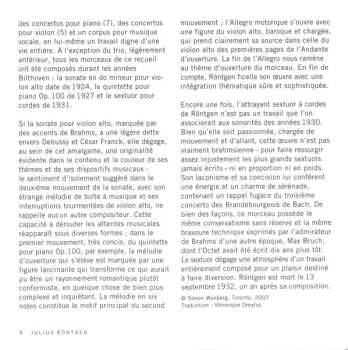 CD Julius Röntgen: Right Through The Bone: Julius Rontgen Chamber Music