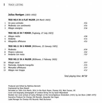 CD Julius Röntgen: Röntgen: String Trios, Nos. 9-12 [Vol.3]