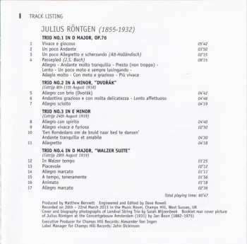 CD Julius Röntgen: Röntgen: String Trios, Nos.1-4 [Vol.1]