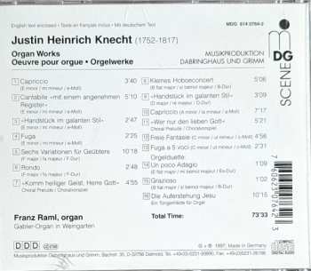 CD Justin Heinrich Knecht: Organ Works - Orgelwerke
