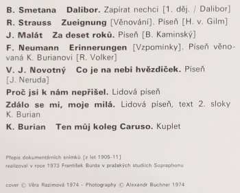 LP Karel Burian: Pěvecký Portrét