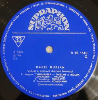 LP Karel Burian: Pěvecký Portrét