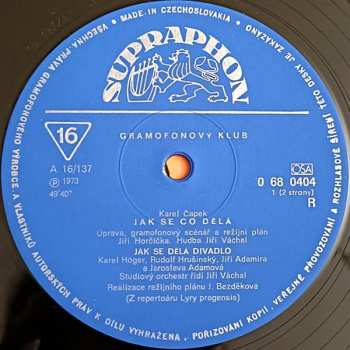 LP Karel Čapek: Jak Se Co Dělá