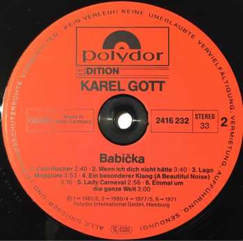 LP Karel Gott: Babička