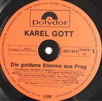 LP Karel Gott: Die Goldene Stimme Aus Prag (Höhepunkte Aus Der Gleichnamigen ZDF-Show)