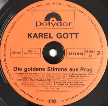 LP Karel Gott: Die Goldene Stimme Aus Prag (Höhepunkte Aus Der Gleichnamigen ZDF-Show)