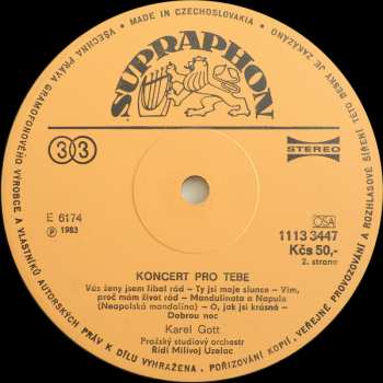 LP Karel Gott: Koncert Pro Tebe - Just For You
