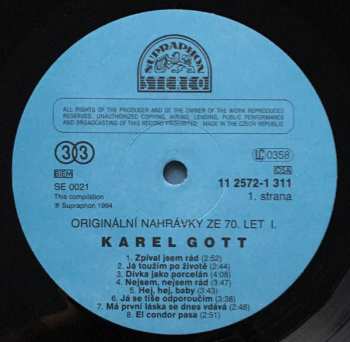3LP Karel Gott: Originální Nahrávky Ze 70. Let
