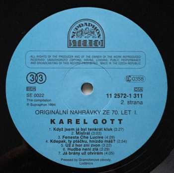 3LP Karel Gott: Originální Nahrávky Ze 70. Let