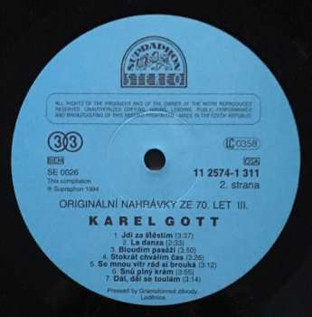 3LP Karel Gott: Originální Nahrávky Ze 70. Let