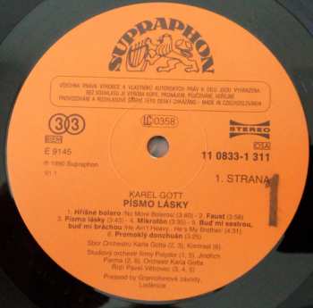LP Karel Gott: Písmo Lásky