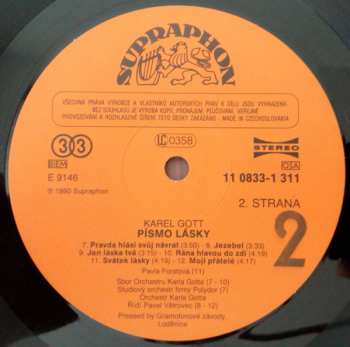 LP Karel Gott: Písmo Lásky