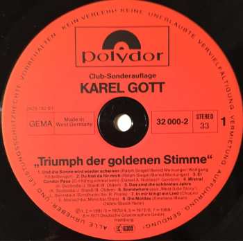 LP Karel Gott: Triumph Der Goldenen Stimme