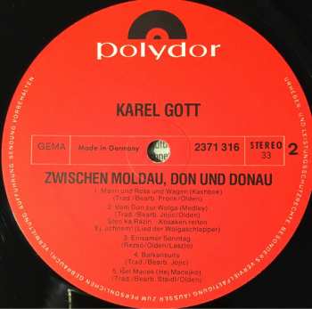 LP Karel Gott: Zwischen Moldau, Don Und Donau