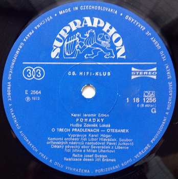 LP Karel Höger: Pohádky (Tři Zlaté Vlasy Děda Vševěda / O Třech Přadlenách / Otesánek)