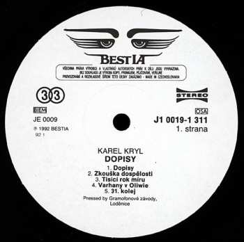 LP Karel Kryl: Dopisy