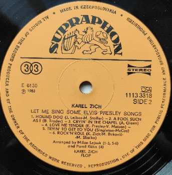 LP Karel Zich: Let Me Sing Some Elvis Presley Songs