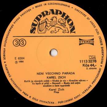 LP Karel Zich: Není Všechno Paráda